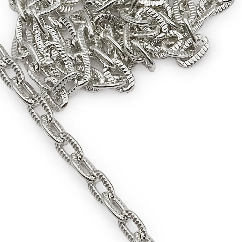 Цепь декоративная алюминий 8.3х5.0 мм, 10 метров, никель, К1711