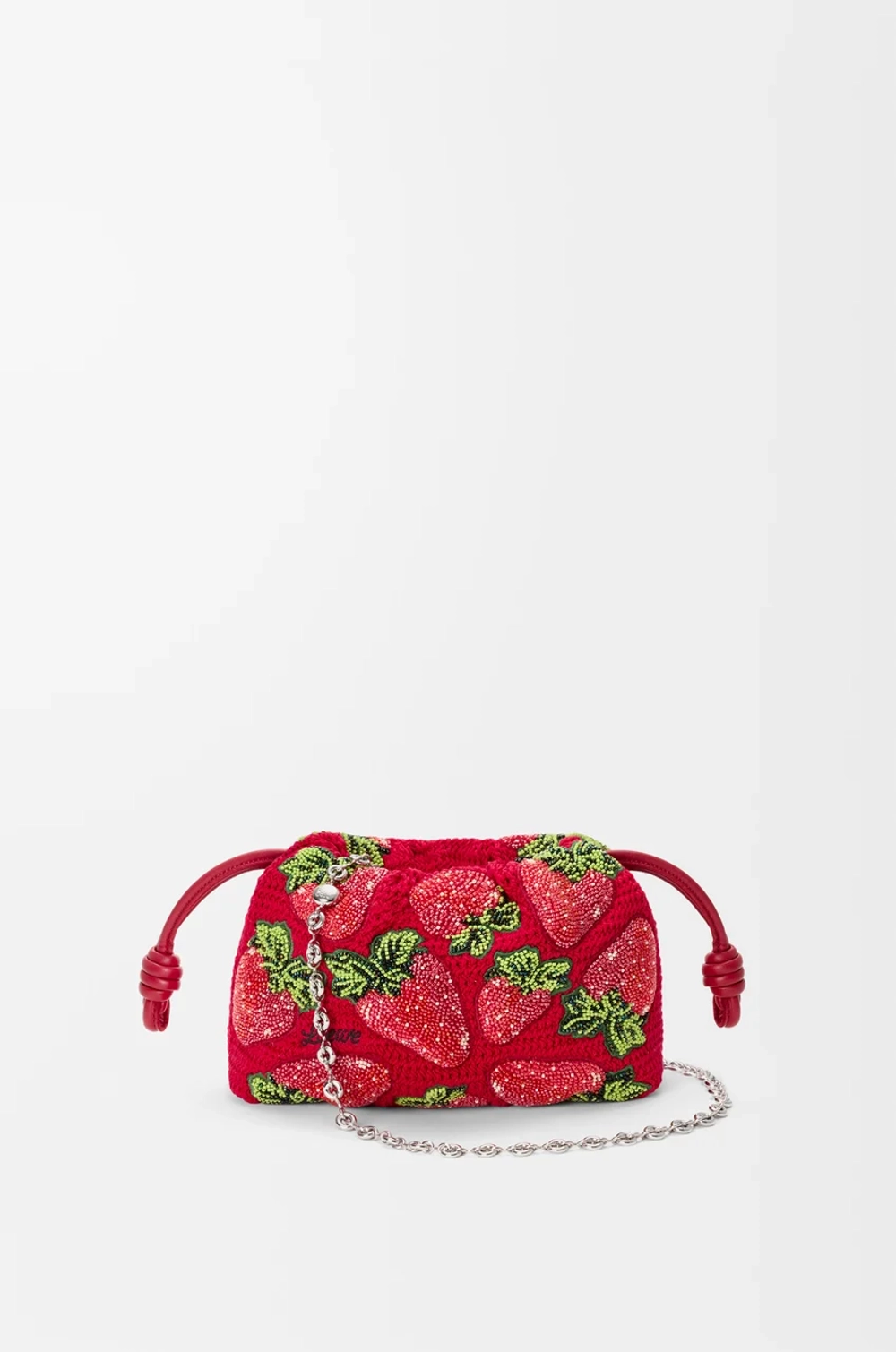 Loewe Мини-сумочка Flamenco с бисером, красный