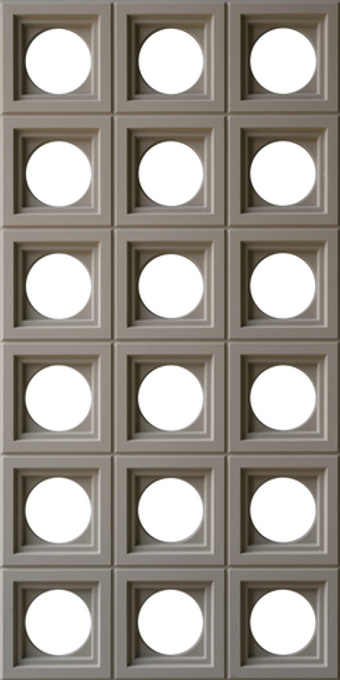 3Д полиуретановая панель, Круги малые, Серый / PU BLOCK PANEL Water Grey, HL-03, 1200х600 мм