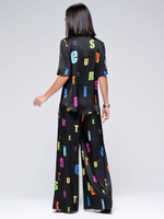 Костюм с рубашкой летний шелковый "ART SILK", 713.9061.06.06, цвет черный шрифт