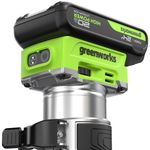 Фрезер кромочный акк. Greenworks G24RO, 24V, б/щет, 10000-30000 об/мин, цанги 6 / 6,35 / 8 мм, ход 20 мм,1х2Ач,ЗУ,кор (3502507CUA)
