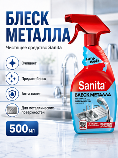 Чистящее средство Блеск металла Sanita 500мл