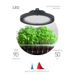 Фитопрожектор для растений светодиодный ЭРА FITO-50W-RB-LED-UFO красно-синего спектра 50 Вт IP65 | Фито прожекторы
