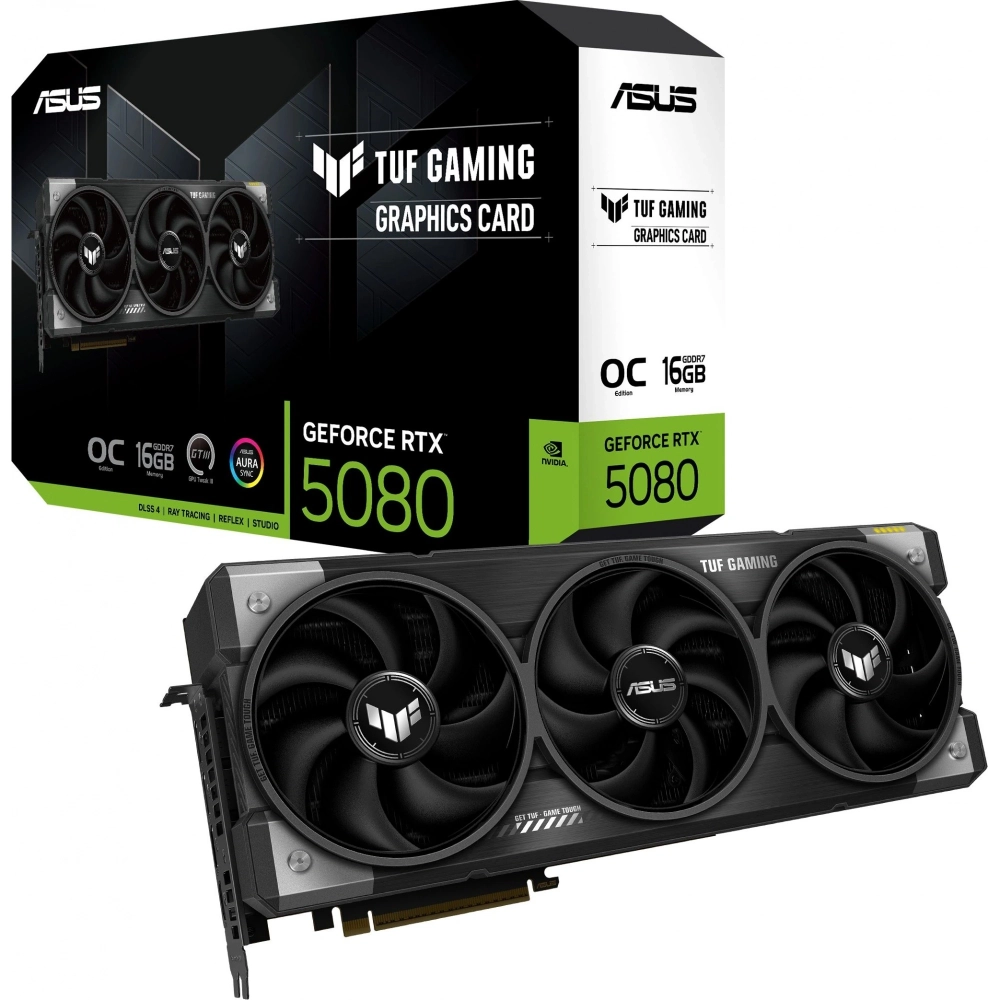 Видеокарта ASUS TUF-RTX5080-O16G-GAMING//RTX5080,HDMI*2,DP*3,16G,D7