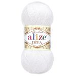 Пряжа Alize (Ализе) Diva / уп.5 мот. по 100 г, 350м, 055 белый A