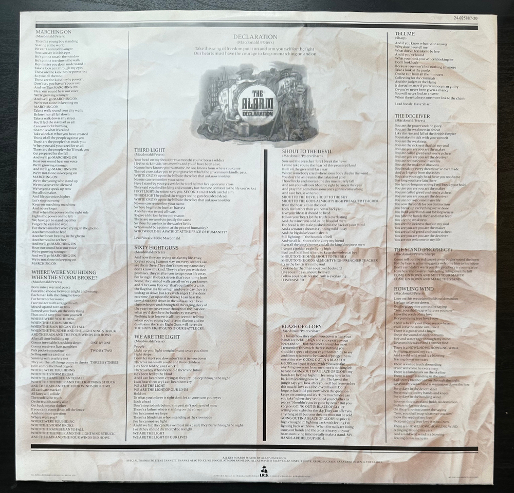 The Alarm- Declaration (Голландия 1984г.)