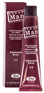 Безаммиачный крем-краситель для волос - Lisap Man Color 60мл