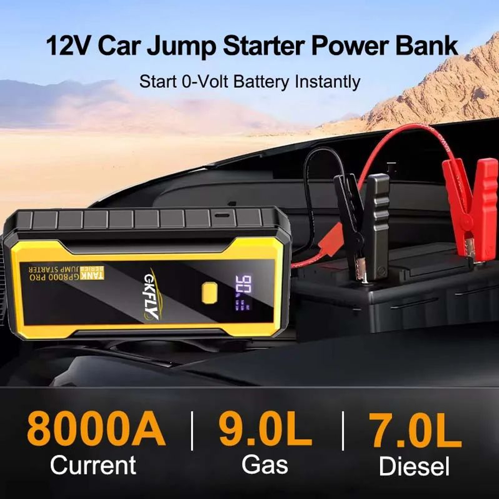 Устройство пусковое портативное бустер 24000mAh 8000A GP8000PRO