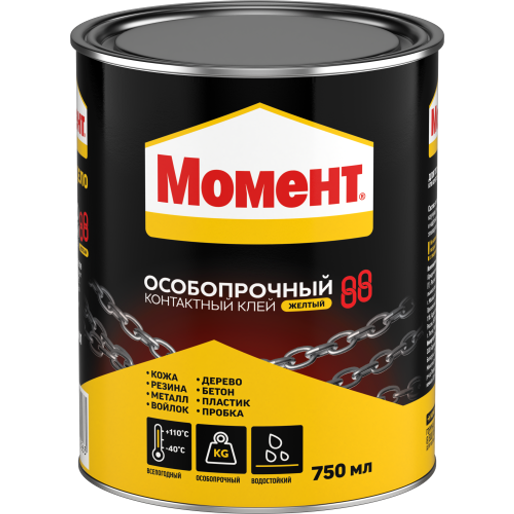 Клей Момент Контактный 1777022 особопрочный водостойкий 88 желтый 750 мл | Момент
