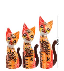 Decor and Gift 99-282 Фигурка «Кошка» н-р из трех 30,25,20 см (албезия, о.Бали)