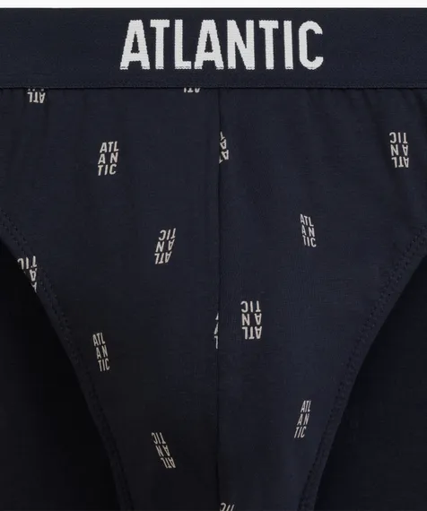 Мужские трусы (3шт) слипы спорт Atlantic 3MP-210, хлопок, деним + темно-синий + темно-серый