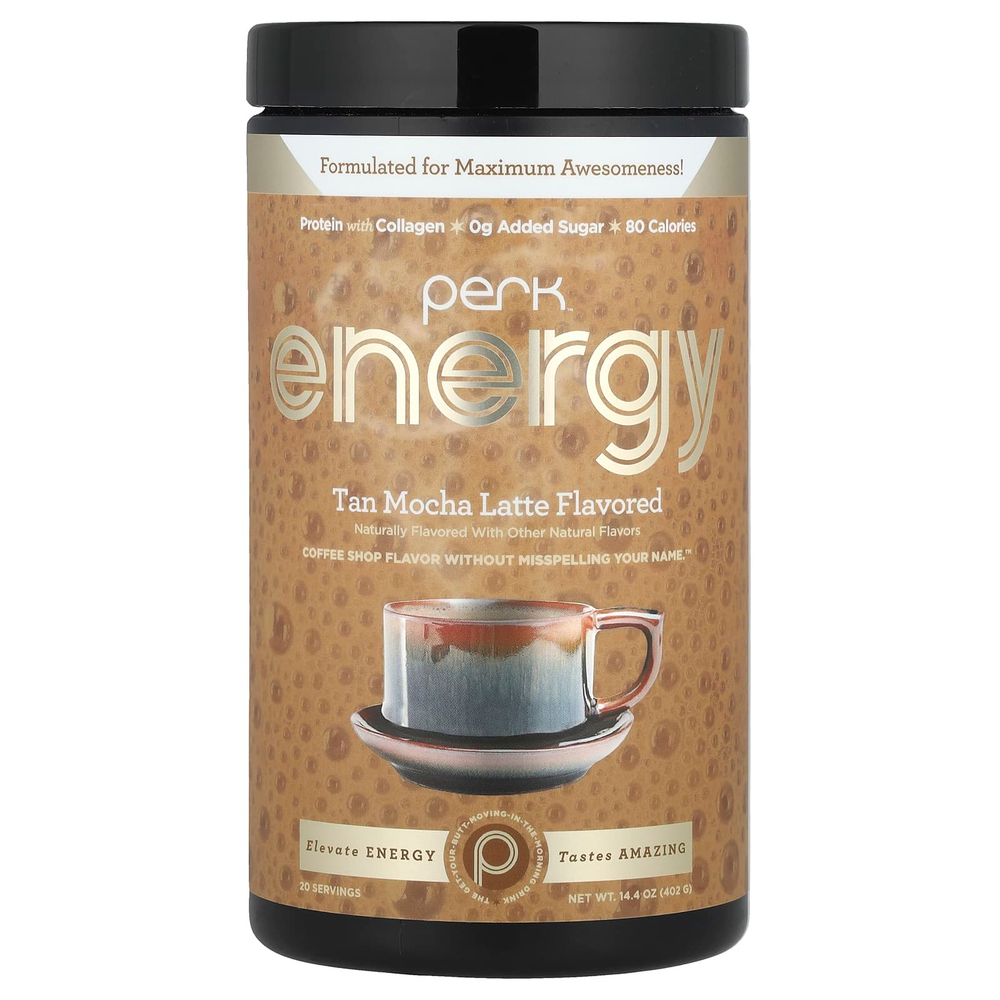 Perk Energy, Тан-мокко латте, 402 г (14,4 унции)