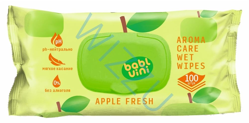 Влажные салфетки Kiwi зеленое яблоко 120шт