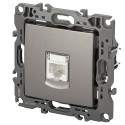 Розетка ЭРА Серия 12 12-3107-16 информационная RJ45 титан | Эра 12