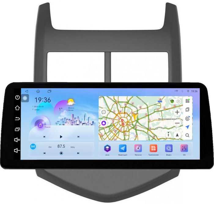 Магнитола для Chevrolet Aveo 2 2012-2015 - FarCar монитор 12.3" 2K QLED на Android 14, Быстрая, CarPlay, 4G SIM-слот