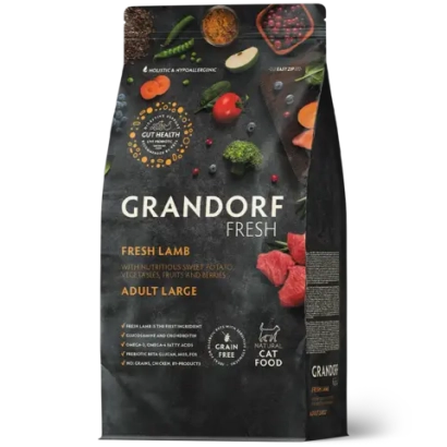 Сухой корм GRANDORF CAT Lamb LARGE беззерновой для кошек крупных пород чувствительное пищеварение или аллергия, ягненок 2кг