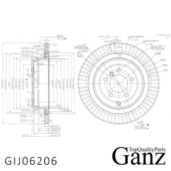 Диск тормозной задний с покрытием LAND ROVER RRIII 3.6/4.2/5.0L 05-12 /Vent.D=354mm GANZ GIJ06206