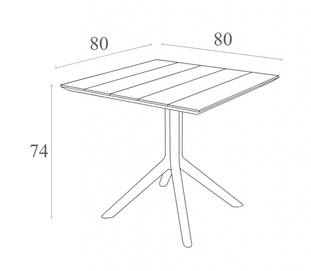 Стол пластиковый Siesta Contract Paris Table 80, бежевый