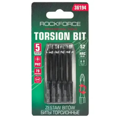 Биты торсионные, набор 5пр. RockFORCE RF-36194