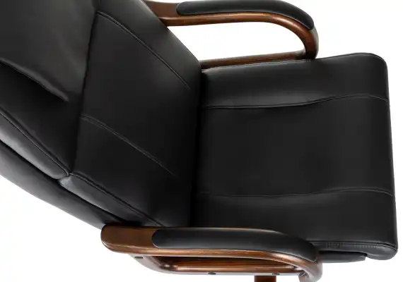 Кресло руководителя Бюрократ T-9933Walnut черный экокожа крестов. металл/дерево