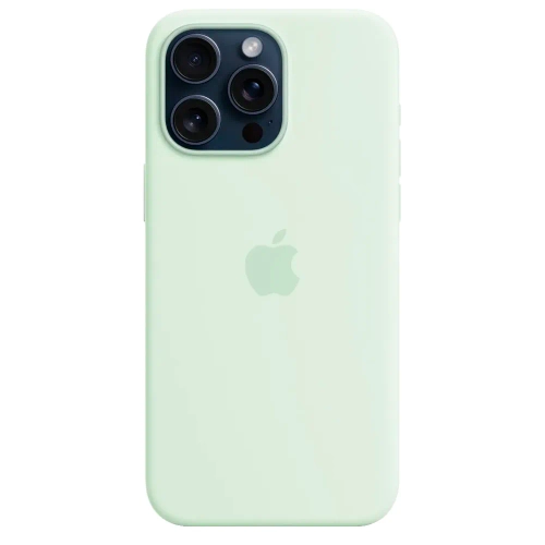 Силиконовый чехол с поддержкой MagSafe Apple Silicone Case для iPhone 15 Pro Max, Soft Mint (Пастельно-мятный)