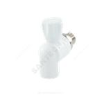 Кран шаровой PP-R белый Дн 25х3/4" НР угловой для радиатора RTP (РосТурПласт) 27860