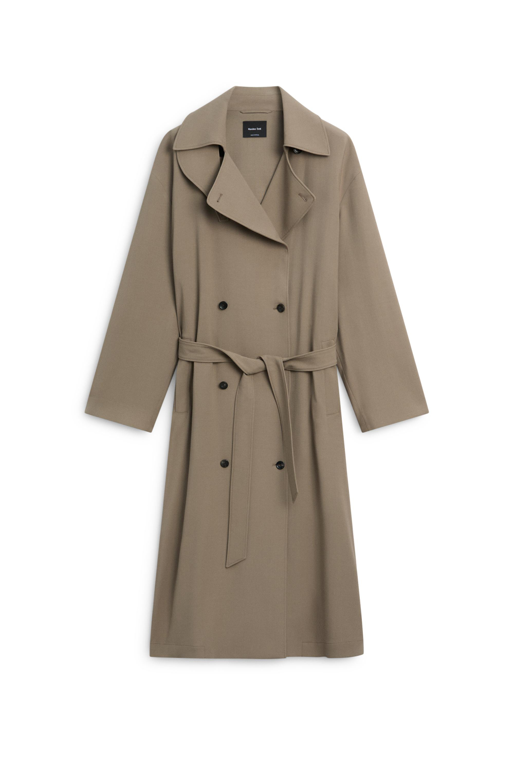 Massimo Dutti Длинный шерстяной тренч - Limited Edition, песочный