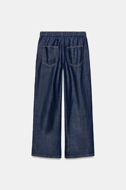 ZARA ДЖИНСЫ Z1975 JOGGER WIDE-LEG С ВЫСОКОЙ ПОСАДКОЙ, СИНИЙ