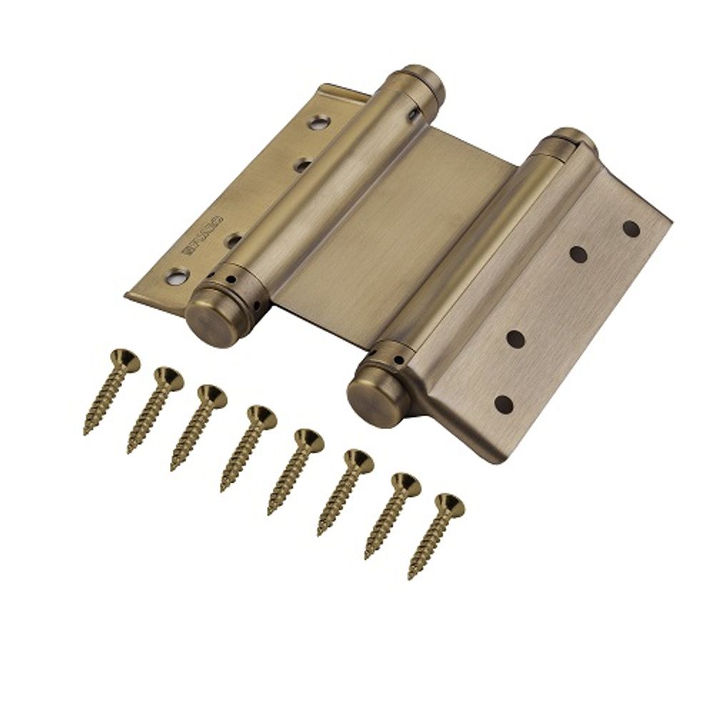 Петля пружинная двусторонняя (барная) FUARO DSH5 (125х86х1,5) INOX 201 AB бронза /65291/ (1шт)