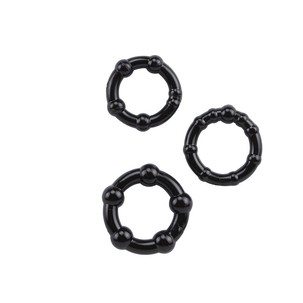 Эрекционые кольца Beaded Cock Rings (Цвет: черный)