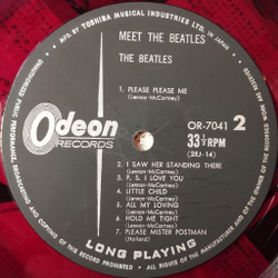 Винтажная виниловая пластинка LP The Beatles Meet The Beatles (Japan 1966) (No Obi) (Red Wax Vinyl) I Saw Her Standing There