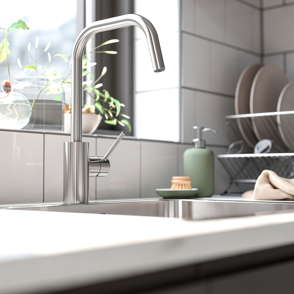 IKEA ÄLMAREN  (ИКЕА ЭЛМАРЕН)  -  Смеситель для кухни - стальной