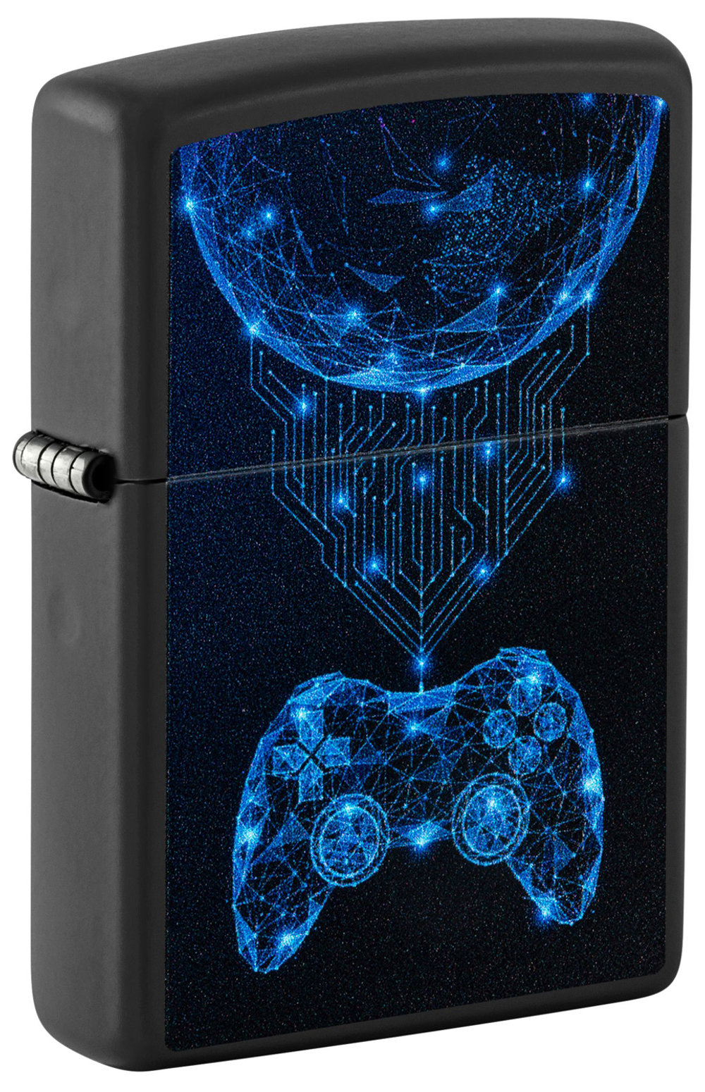 Зажигалка Zippo Gaming с покрытием Black Matte, латунь/сталь, черная, матовая, 38x13x57 мм