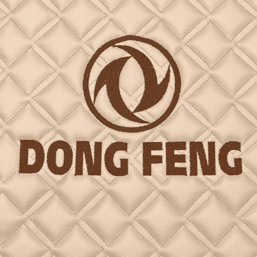 Ковры DongFeng GX, (экокожа, бежевый, бежевый кант, коричневая вышивка)