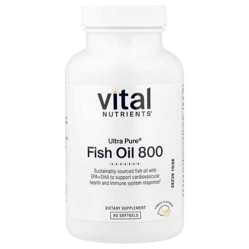 Vital Nutrients, Ultra Pure®, рыбий жир 800, лимон, 90 капсул