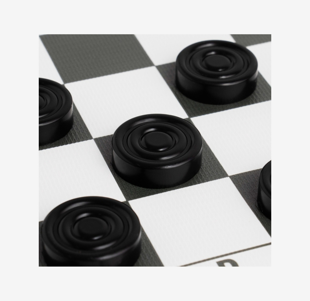 Шашки, поле винил, 30×30 см, d=3 см, h=0.9 см