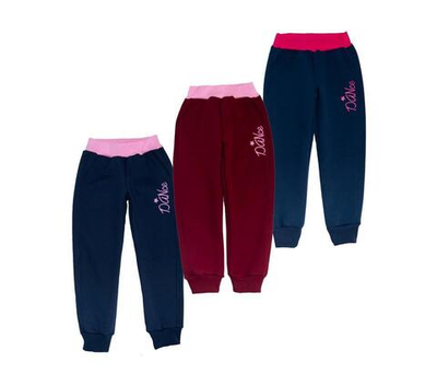 Штаны для девочек ,футер начес 3х,т.син.,р.116(BS-KIDS)арт.3019.3