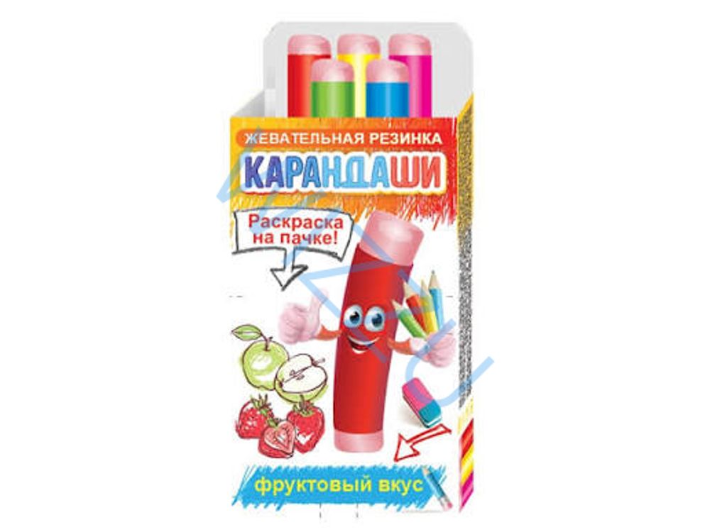 Карандаши жевательная резинка в пачке, 20 г