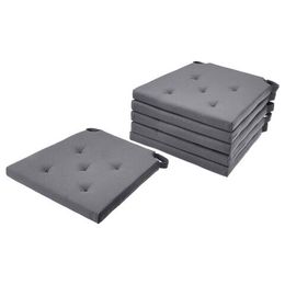 Набор подушек на стул IKEA JUSTINA (ЮСТИНА), Серый, 42 / 35х40х4 см, 6 шт