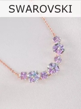 Колье дуга Мираж с сиреневыми кристаллами Swarovski