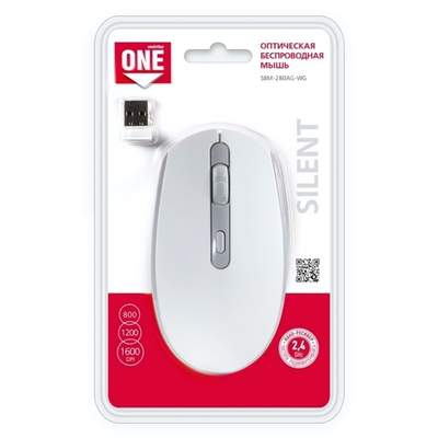 Мышь беспроводная Smartbuy SBM-280AG-WG White/Grey