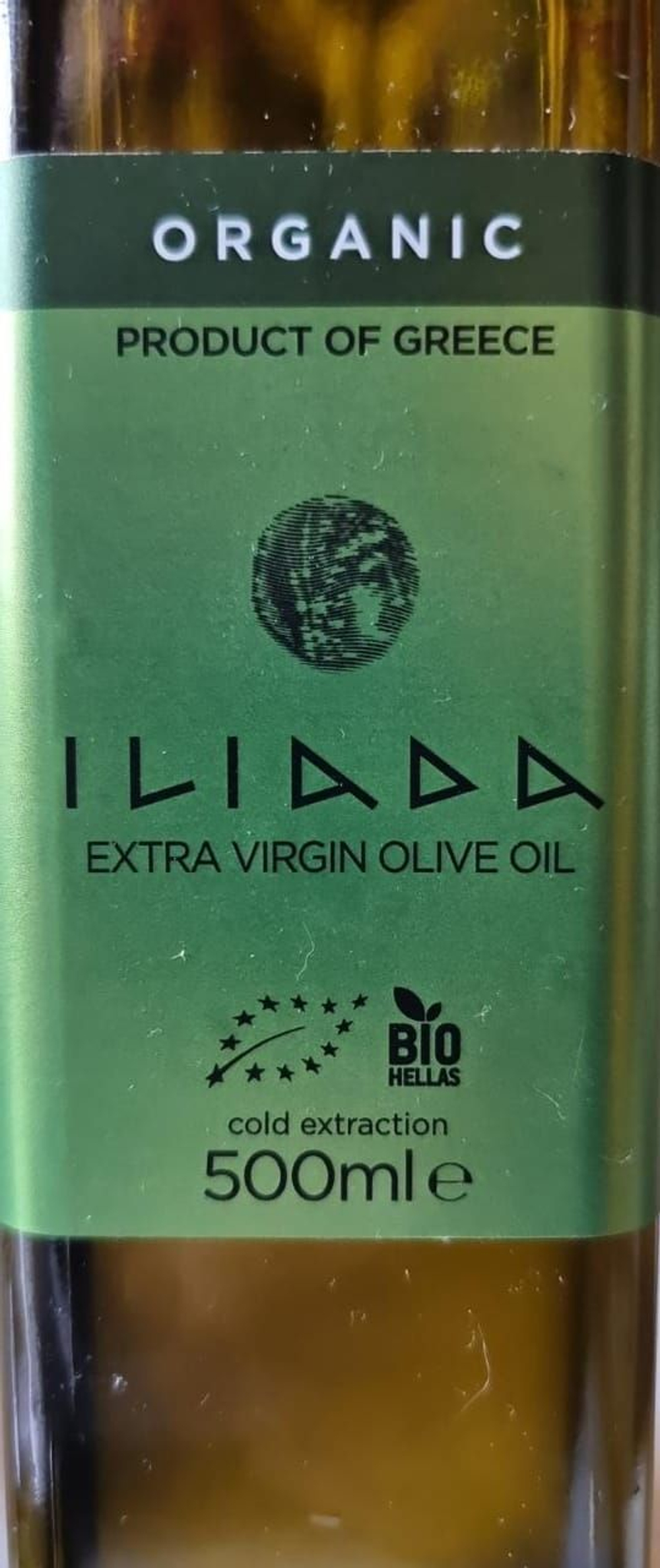 Оливковое масло ILIADA Greek Extra Virgin Olive Oil  BIO,  Греция, 0.5 л (Из Финляндии)