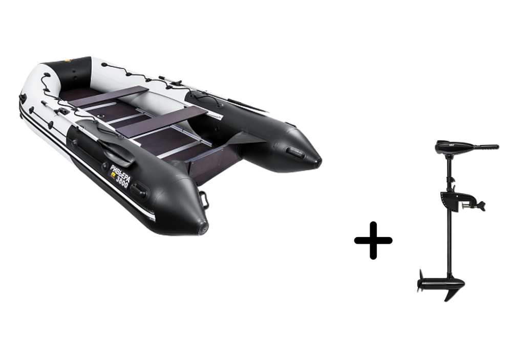 Ривьера 3800 слань+киль + BST 55 L (комплект лодка + электромотор)