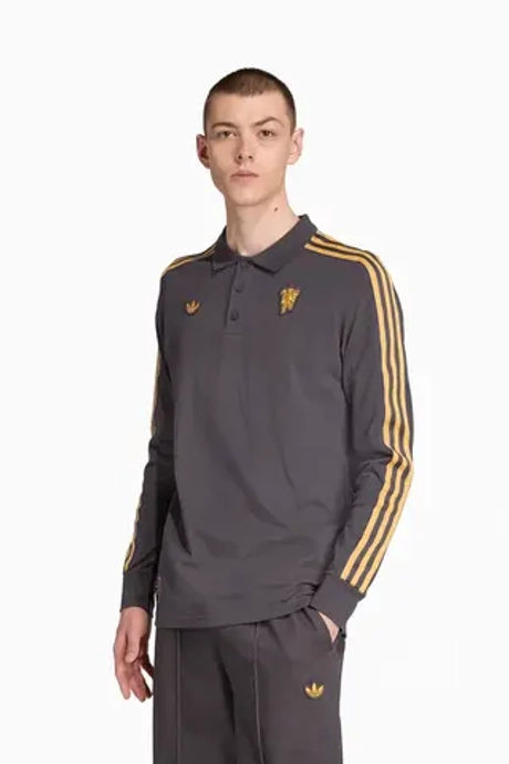 Футболка с длинными рукавами adidas Manchester United 25/26 Terrace Icons Polo - серый