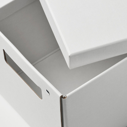 IKEA FJÄDERHARV  (ИКЕА ФЙЭДЕРХАРВ)  -  Коробка с крышкой - белый 18x25x16 см