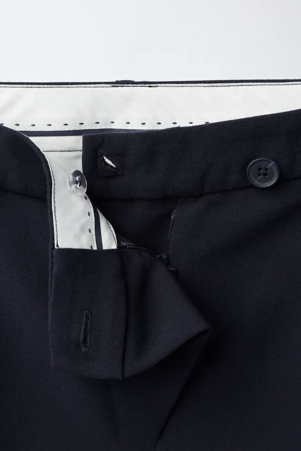 ZARA БРЮКИ SASTRE BARREL С ЗАПАХОМ, МОРСКОЙ СИНИЙ