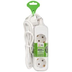 Удлинитель электрический ЭРА UDL-10-315-E Greenline 3 розетки с заземлением 1,5м ПВС 3x0.75мм2 | Электротовары