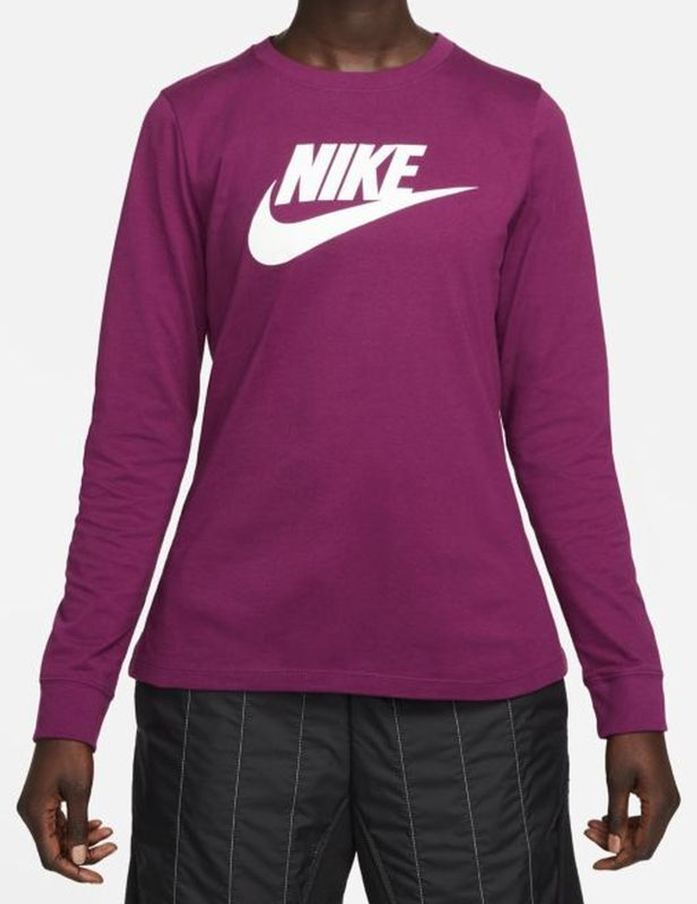 Женская теннисная футболка (dł. Рукава) Nike Swoosh Essential LS Icon Ft - sangira/white