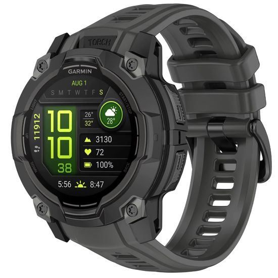 Ремешок для Garmin Instinct 3(45) силиконовый ширина 22 мм оригинальное крепление (Графитовый)