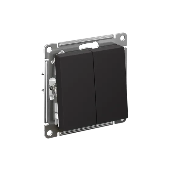 Выключатель двухклавишный Systeme Electric AtlasDesign Карбон ATN001051